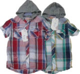 Men's Polycotton Short Sleeve Stripe Dress Shirts (t0063)
