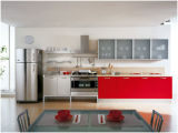 Red Colour UV Faced Kitchen Furniture (FY7895)