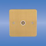 Computer Socket, Flat Brushed Brass