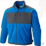 2015 Mens Contrast Color Patch Blue Winter Fleece Jacket