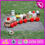 2015 Kids Toys Educational Pull Cart Wooden Block Toy, Wooden Colorful Block Pull Toy, Small Pull Line Block Toys for Sale W05b089
