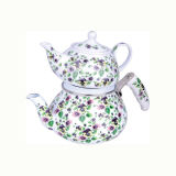 Enamel and Porcelain Teapot Set (LFT-0041)
