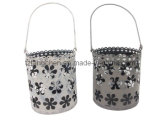 Metal Basket Candle Holder with Glass Cup (TC-122110A. B)
