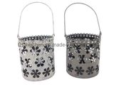 Metal Basket Candle Holder with Glass Cup (TC-122110A. B)