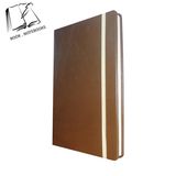 A5 Brown Leather School Notebooks Paper with Cream Elastic Band