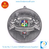 Custom Zinc Alloy 3D Antique Silver Medal with Soft Enamel (KD-0124)