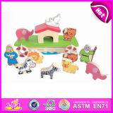 2014 New Kids Wooden Block Animal Toy, Lovely Children Block Balance Toy, Educational Brain Toy Baby Block Toy W11f029
