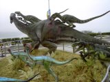 Theme Park Products-Artificial Dinosaur 77-Iguanodon Family Attached by Three Raptors