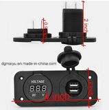 12V-24V Dual USB Car Charger Socket Cigarette Lighter Power Adapter Outlet