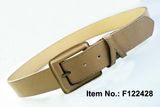 Casual Style Beige PU Belt