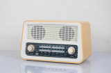 Portable USB Retro Radio Wooden with Alarm Clock Radio
