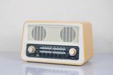 Portable USB Retro Radio Wooden with Alarm Clock Radio