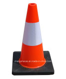 Black Base Orange Flexible Reflective PVC Traffic Road Safety Soft Cones