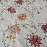 Linen Polyester Embroidery Floral Upholstery Fabrics