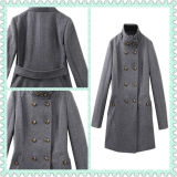 Double Breasted Band Collar Coat Hsl037
