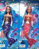 Children 11.5 Inch Mermaid Doll Toy for Christmas with Light Battery