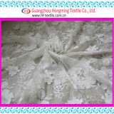 Beautiful White 3D Floral Embroidery Design for Lady Garment