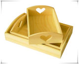 Elegant Blank Wooden Serving Tray with Heart Cut
