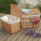 Natural Color Rectangular Wicker Laundry Basket