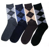 Argyle Designed Men Cotton Socks Ms-93