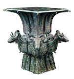 Antique Imitation Bronze Four-Goat Zun