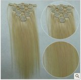 Light Brown Color Natural Silk Straight Clips in Indian Remy Human Hair