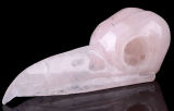Natural Pink Quartz Crystal Carved Raven/Bird Skull Carving #8n51, Crystal Healing