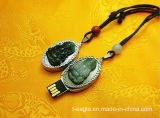 Metal Inlaid Jade a Buddism Godness Guanyin USB Memory