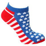 Ankle Cushion Cotton Socks with Us Flag Design Ms-103