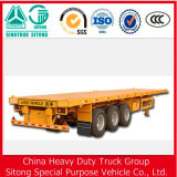China Manufacturer 3 Axles 60 Tons Flat Bed Semi Trailer