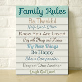 Family Rules Words Printed Canvas
