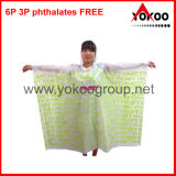 Rain Poncho in Plastic Cover, Poncho Raincoat with All Over Printing