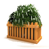 PS Plastic Wood Flower Box for Plant Flower in Park/Garden (TEL0394)