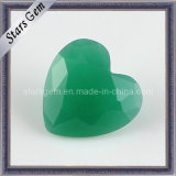 Green Malaysian Jade Heart Shape Glass