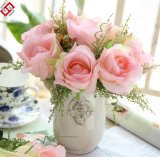 High Quality Artificial Home Decor Real Touch Silk Rose Flower