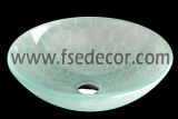 Jade Green Tortoise Shell Carving Countertop Glass Basin (FSE-GS-6043)