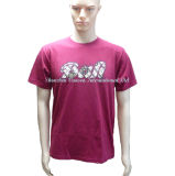 Purple-Red Unisex T-Shirt with Heat Transfer Printing Logo