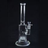 Glass Pipe Oil Rig Glass Pipe Glass Smoking Pipe with 1 Perc 14 Inches High (GB-002)