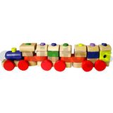 Wooden Stacking Train with Colorful Blocks (80098)