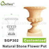 Natural Stone Yellow/Beige/White Sandstone/Granite/Marble Customized Garden Flower and Plant Pot