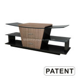 Curved 10mm Tempered Black Glass TV Stands (M106)