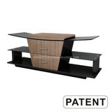 Curved 10mm Tempered Black Glass TV Stands (M106)