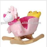 Plush Rocking Horse with PP and Wooden Base for Kids (GT-7)