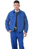 Cotton Light Grey Coveralls, 80polyester and 20%Cotton Working Uniform Kg-008