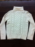 Lady Turtle Neck Long Sleeve Knitted Pullover Sweater Fashion Garment (A081)
