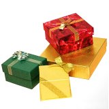Paper Boxes with Gold Ribbon Crossing