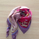 Printed Wool Scarf in Chain Pattern