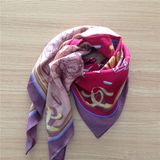 Printed Wool Scarf in Chain Pattern