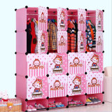 Pink Cartoon DIY Plastic Storage Cabinets (ZH002-1)