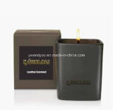 Leather Scented Black Glass Jar Candle